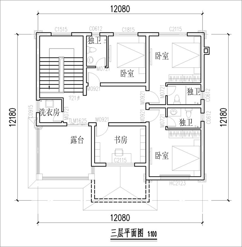 農(nóng)村三層樓房平面布局圖