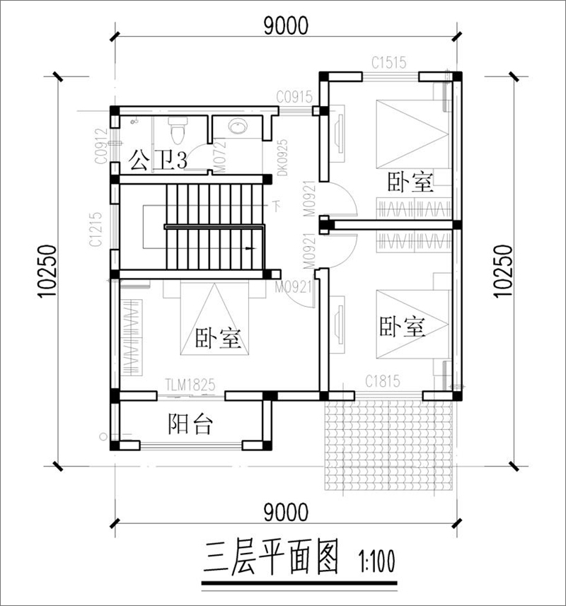別墅三層布局圖