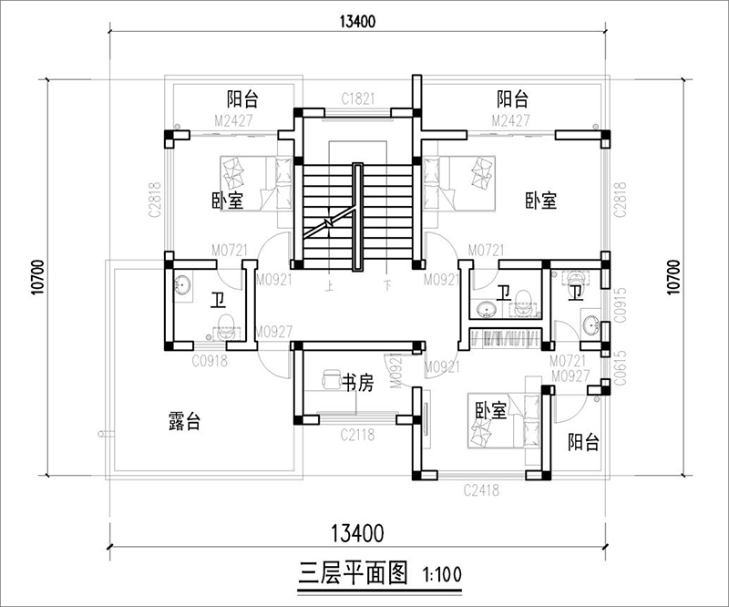 別墅三層設計圖紙