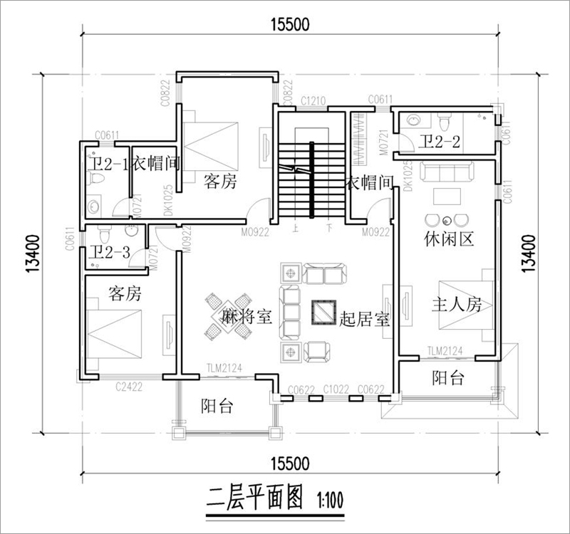 二層別墅平面圖