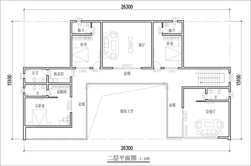 二層平面布局圖