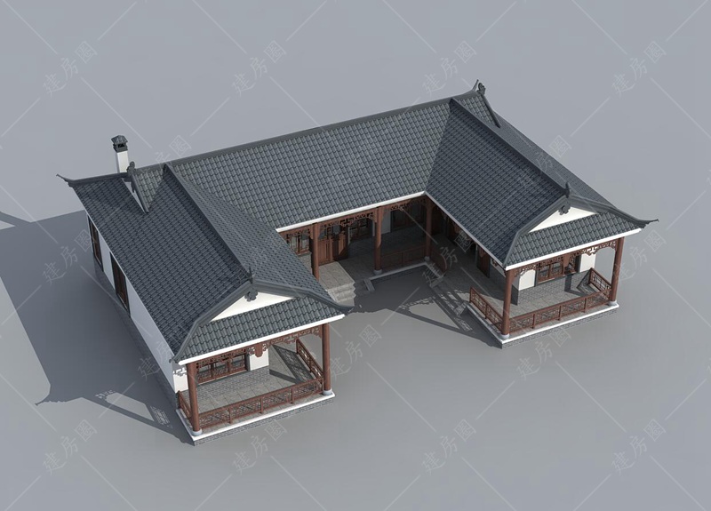 一層四合院外觀設(shè)計(jì)圖