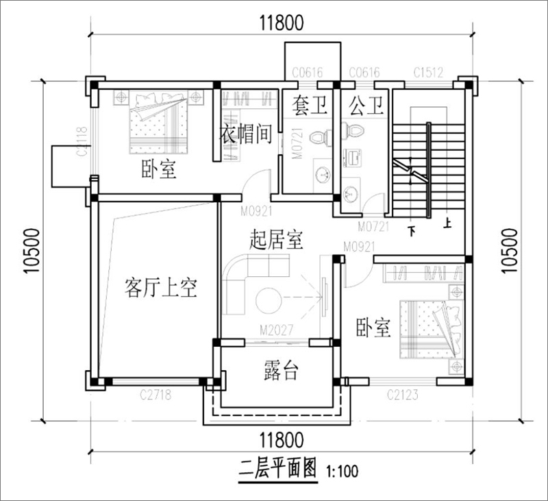 樓房二層平面布局圖