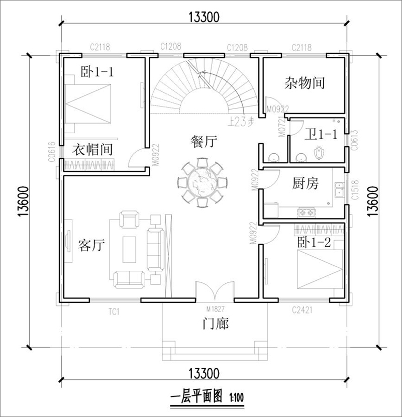 一層自建房平面圖