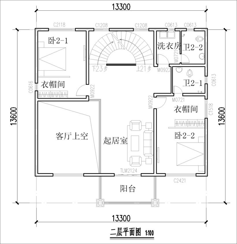 二層平面戶型圖