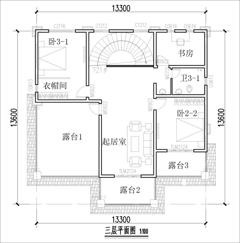 別墅三層自建房設(shè)計圖