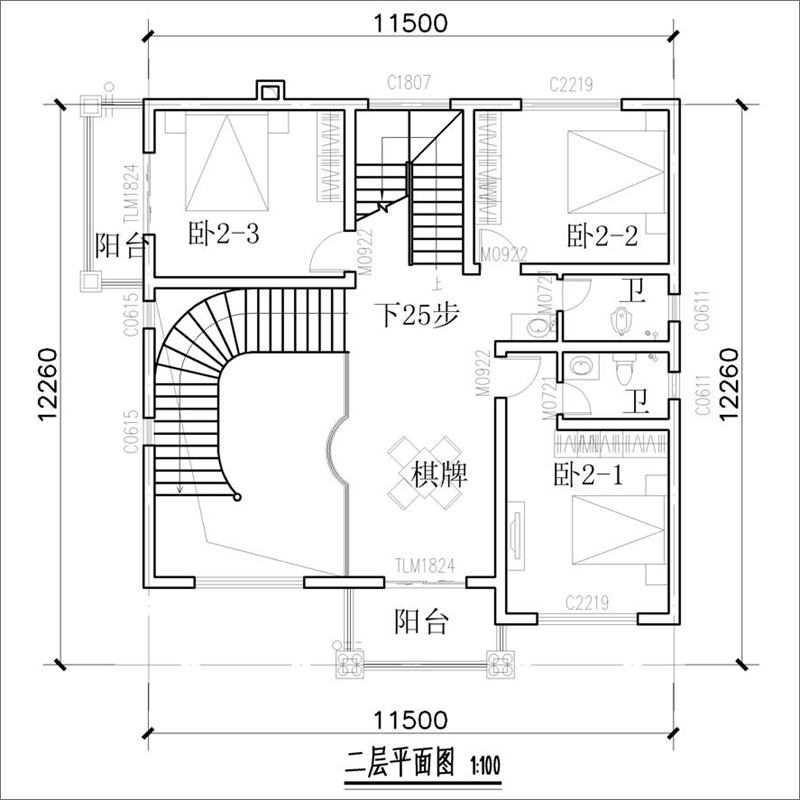 二層平面布局圖