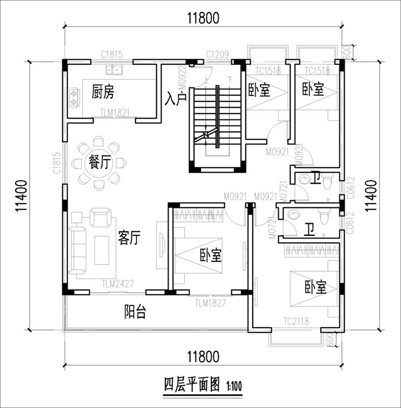 四層平面布局圖