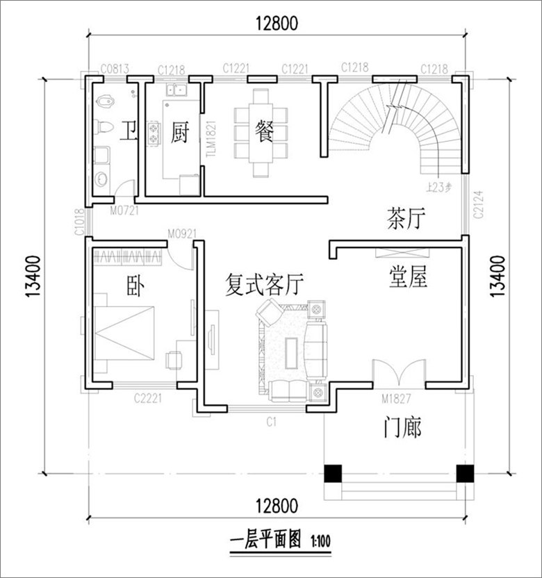農村簡歐別墅設計戶型圖