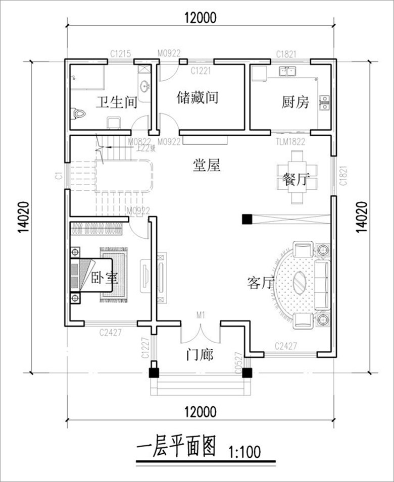 農村二層小洋房戶型圖