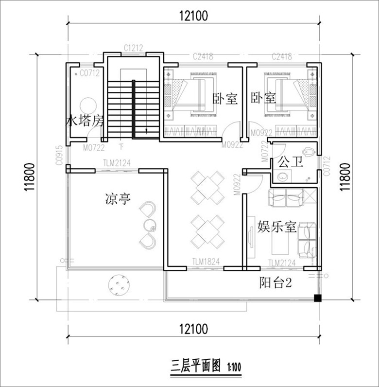 130平方米自建房戶型圖