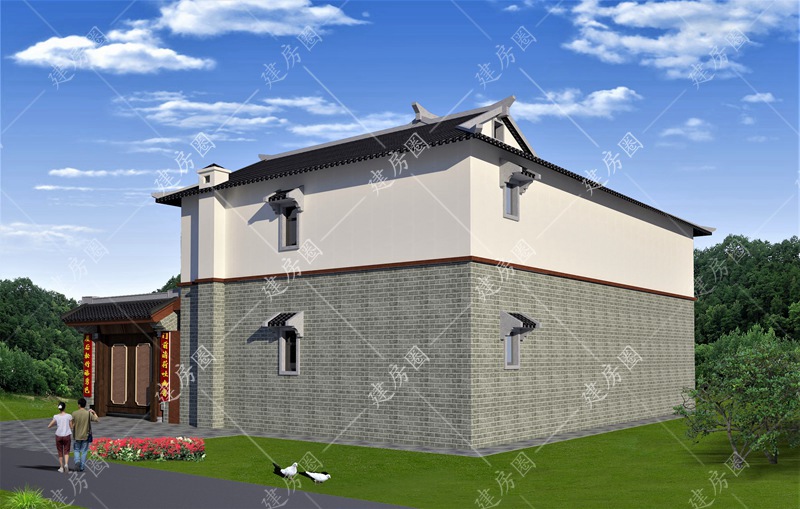 農(nóng)村L型房屋外觀設(shè)計(jì)圖片