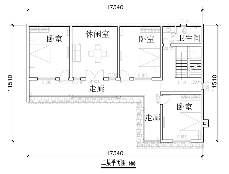 農(nóng)村L型房屋設(shè)計(jì)圖紙