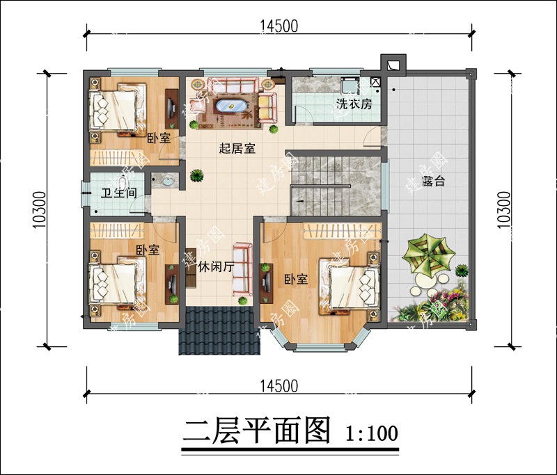 開間15米自建小別墅平面圖