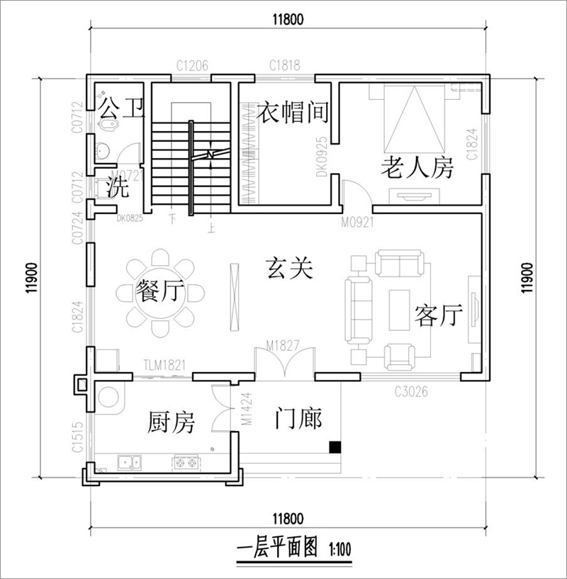 農(nóng)村二層小別墅平面圖