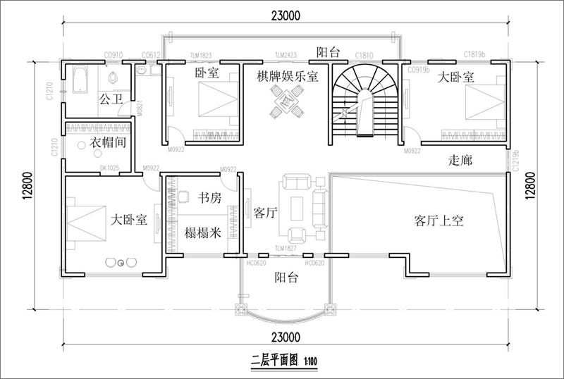 二層平面布局圖