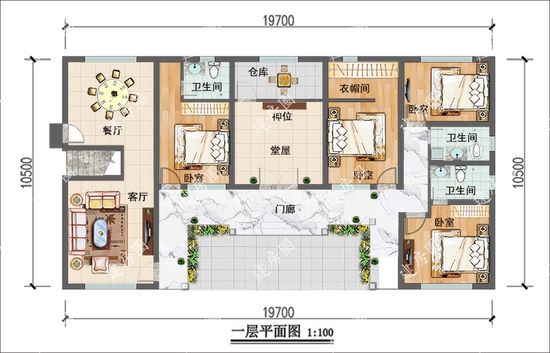 160平方米農(nóng)村兩層自建房設(shè)計(jì)平面圖