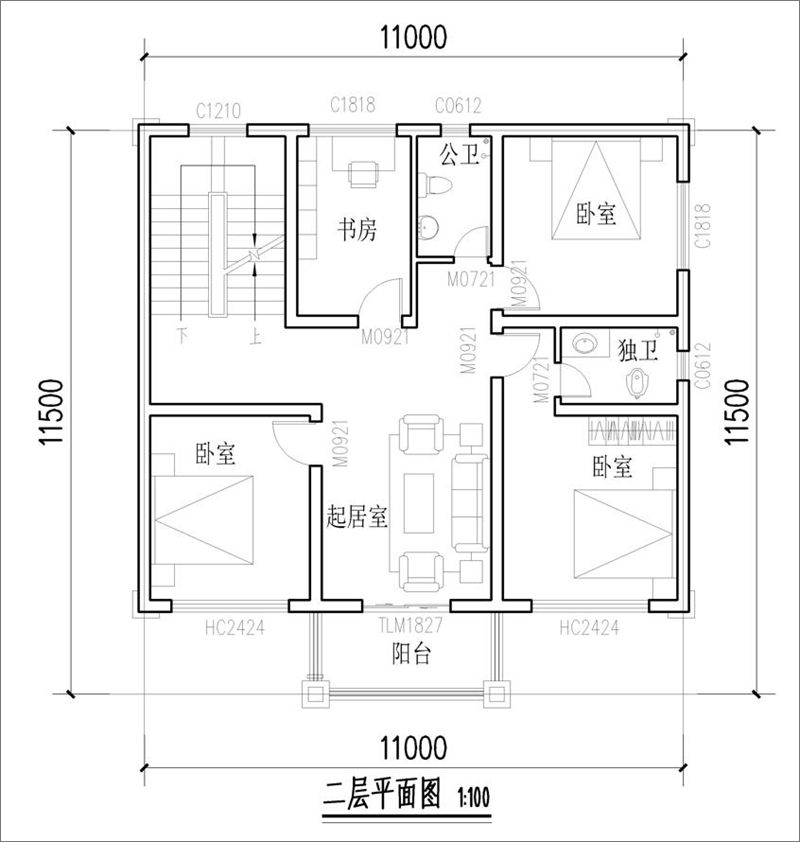 二層平面布局圖