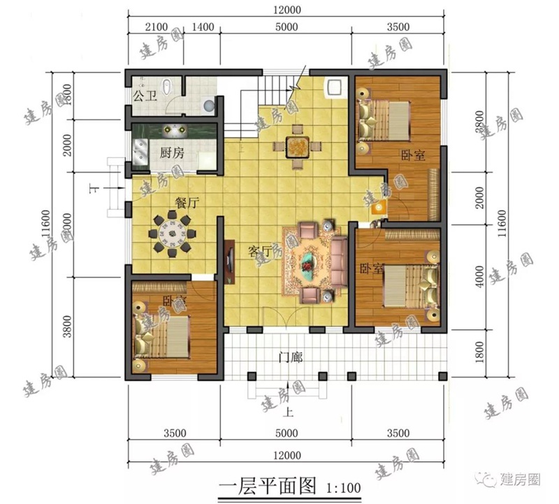 自建房一層平面圖