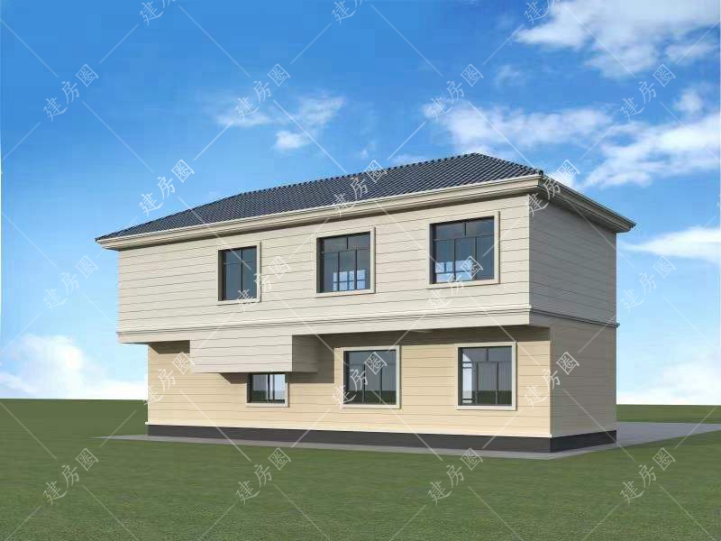 農(nóng)村四間兩層自建房外觀設(shè)計圖