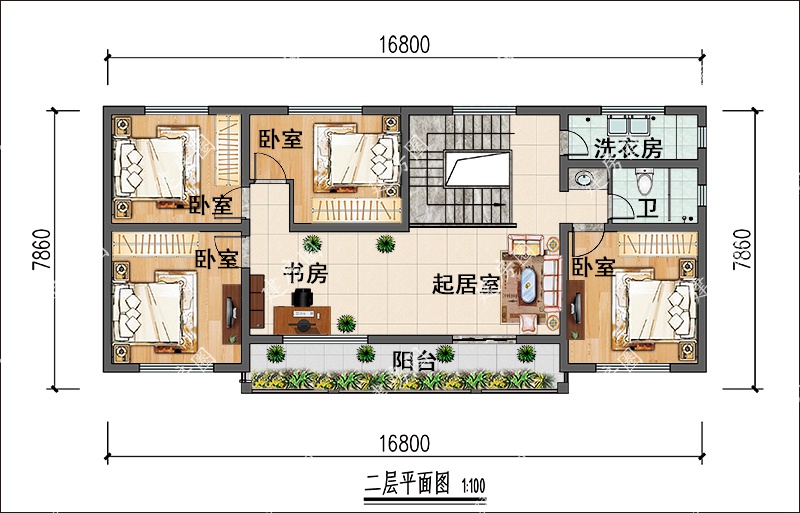農(nóng)村四間兩層自建房平面圖
