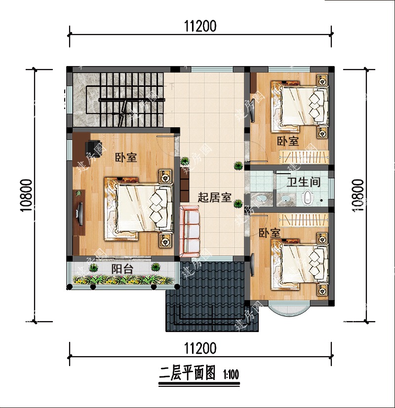 11x11米農村三層房屋戶型圖