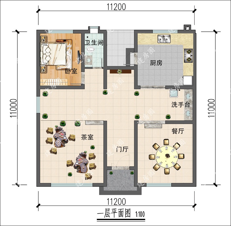 農(nóng)村120平方自建房設(shè)計圖戶型圖