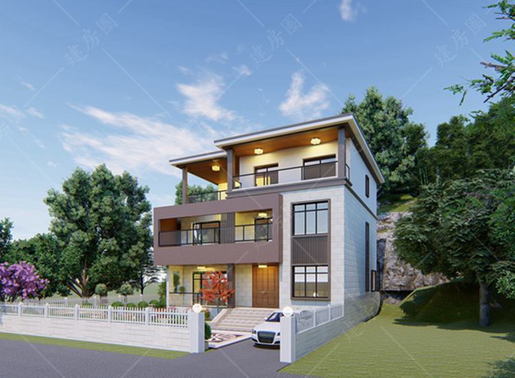 重慶巴南現(xiàn)代農(nóng)村自建房設(shè)計(jì)圖，外觀時(shí)尚簡潔，布局舒適