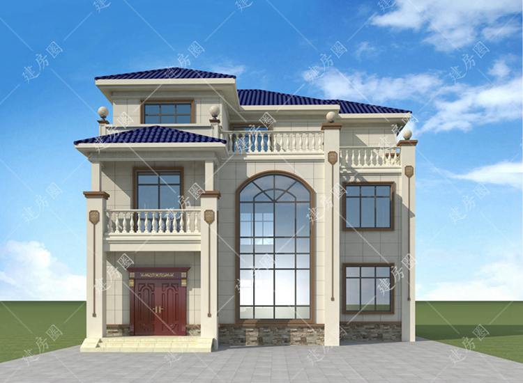 農(nóng)村自建房二層半設(shè)計圖,經(jīng)典歐式帶堂屋
