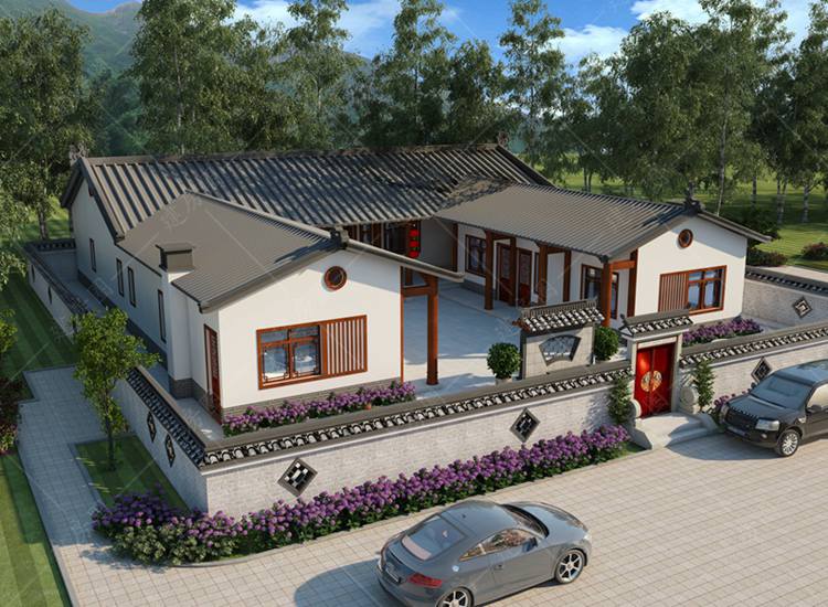 農(nóng)村自建房設(shè)計圖一層帶小院，兄弟共建一起孝順父母