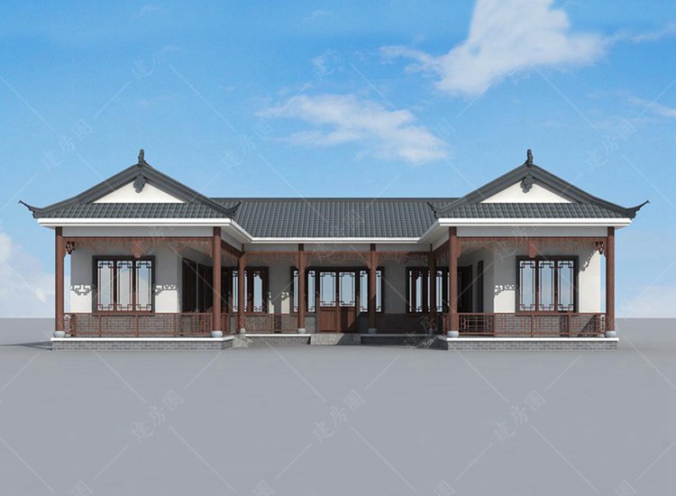 農(nóng)村自建房設(shè)計圖三合院，帶堂屋土灶房設(shè)計