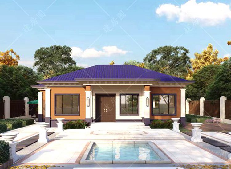 農(nóng)村自建房一層設(shè)計圖紙，帶庭院景觀設(shè)計
