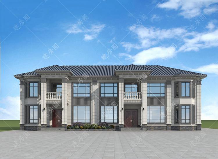 農(nóng)村兩層雙拼自建房圖紙，簡歐外觀時尚大氣