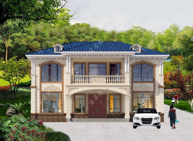 15米x9米農(nóng)村二層自建房效果圖