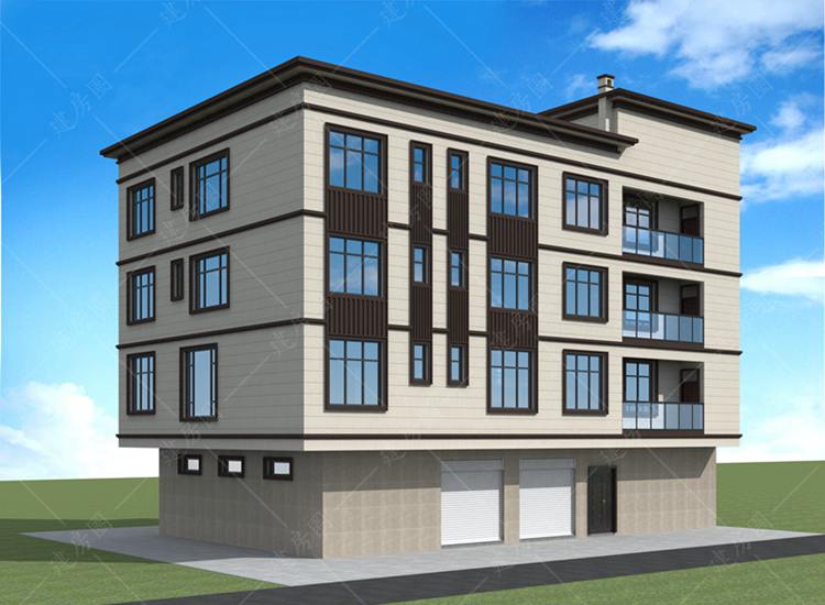 四層現(xiàn)代自建房設計圖紙，出租自住兩用