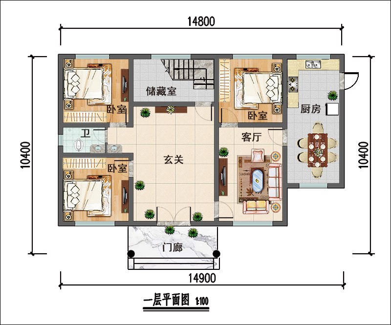 15x10米自建房平面圖