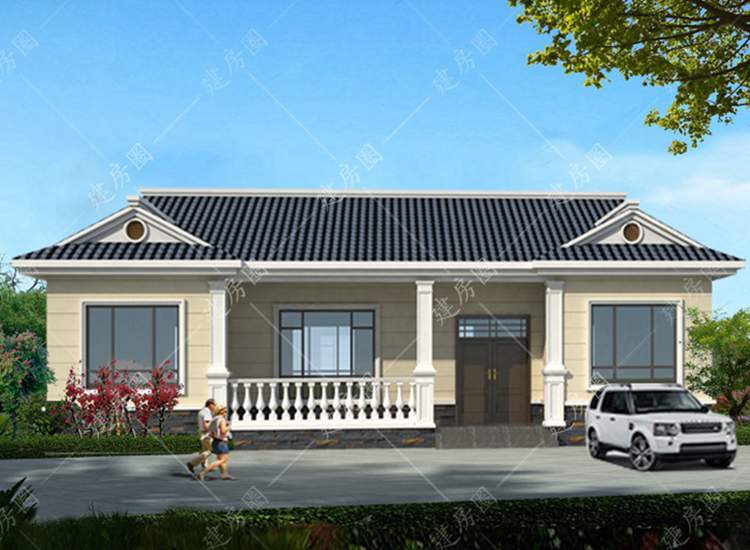 農(nóng)村一層自建房別墅設(shè)計(jì)，四室兩廳，占地160平方