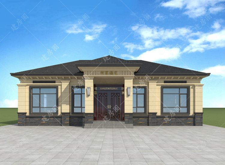 15米x12米農(nóng)村一層自建房設(shè)計(jì)，中式經(jīng)典外觀