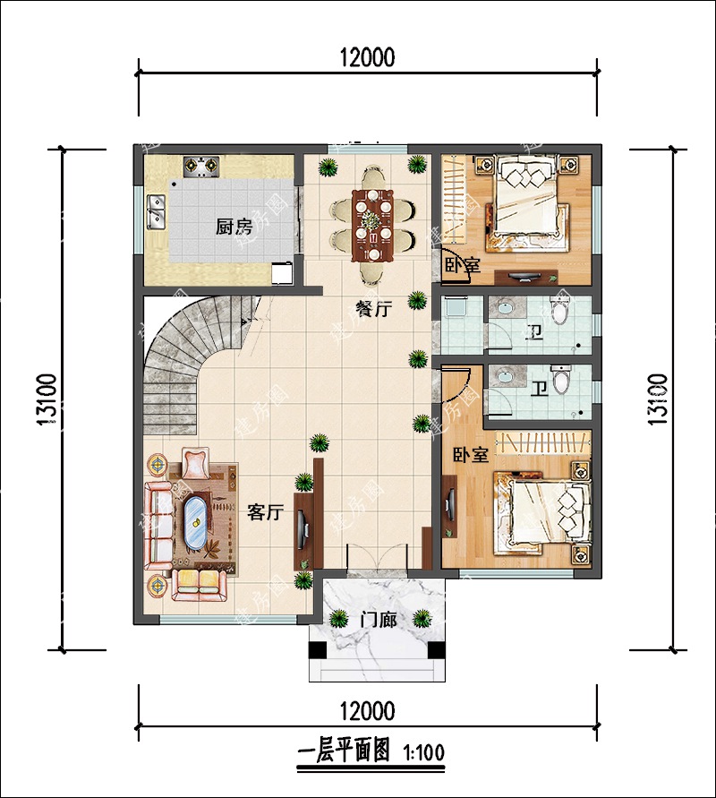 自建房一層平面設(shè)計(jì)圖