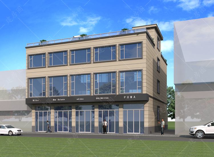 咸陽四個(gè)門面自建房設(shè)計(jì)圖，樓下門市，樓上住人