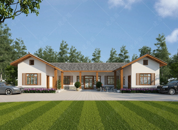 十堰農(nóng)村自建房一層三合院圖紙-十堰別墅建筑施工隊(duì)