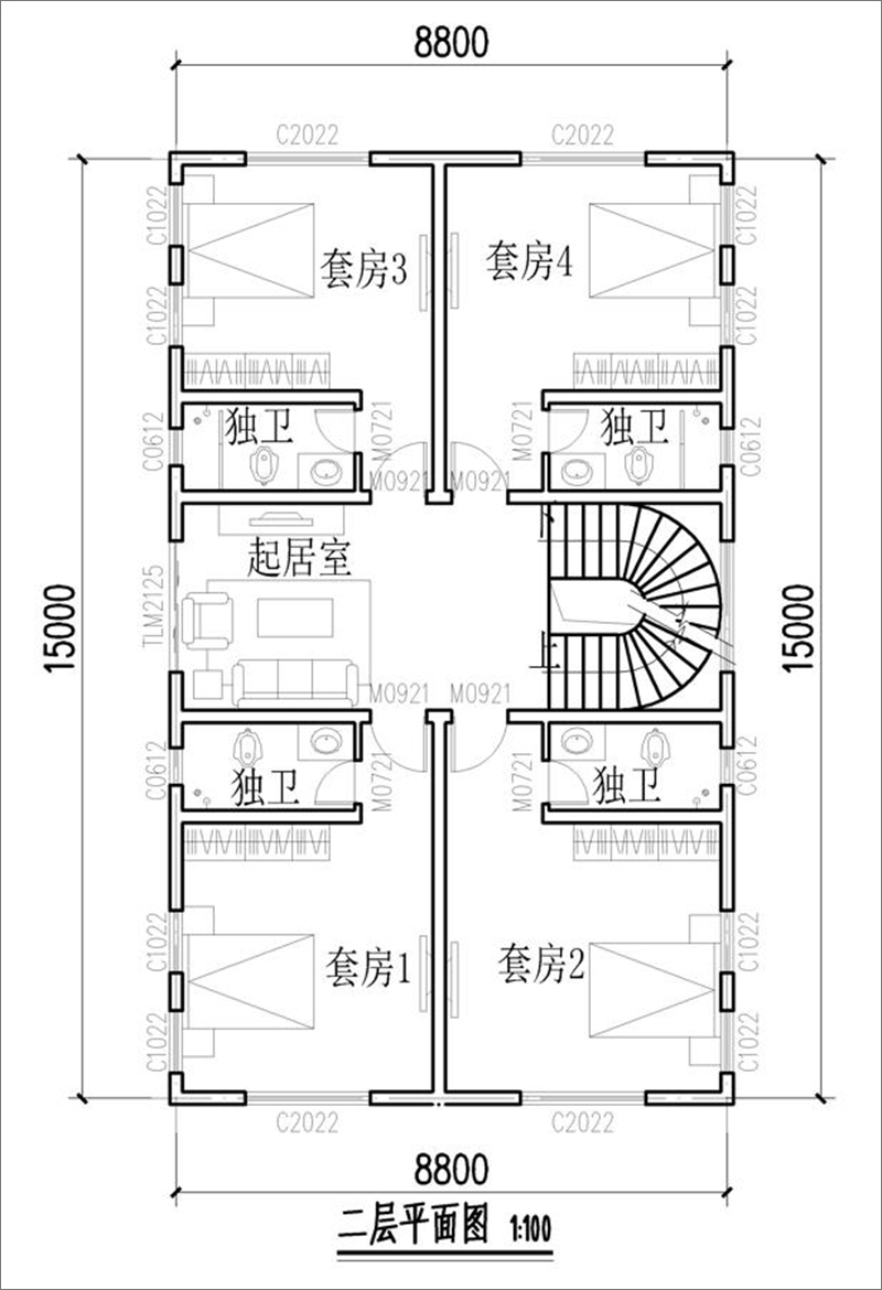二層平面布局圖
