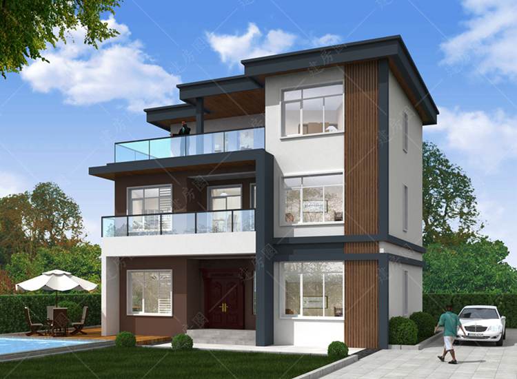 淮南12x8米農(nóng)村自建房圖紙-淮南自建別墅施工隊帶完工實景