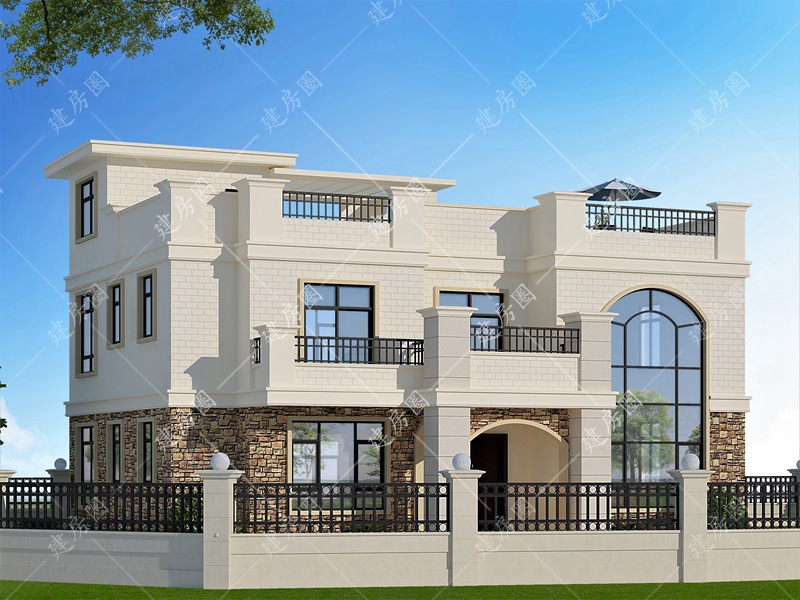 信陽14x12米農(nóng)村建房圖紙-信陽自建房施工隊帶別墅完工照片