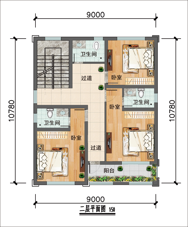 二層平面設(shè)計圖