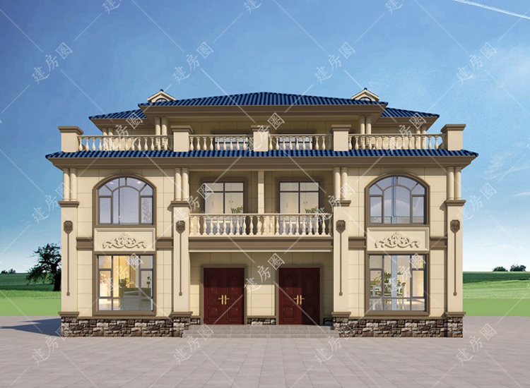 農(nóng)村兄弟雙拼三層自建房設(shè)計(jì)圖紙，哥倆一起建一棟可大氣了