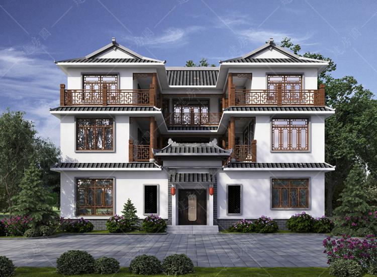 農(nóng)村凹字型自建房設(shè)計圖紙合集，第2款帶有堂屋設(shè)計