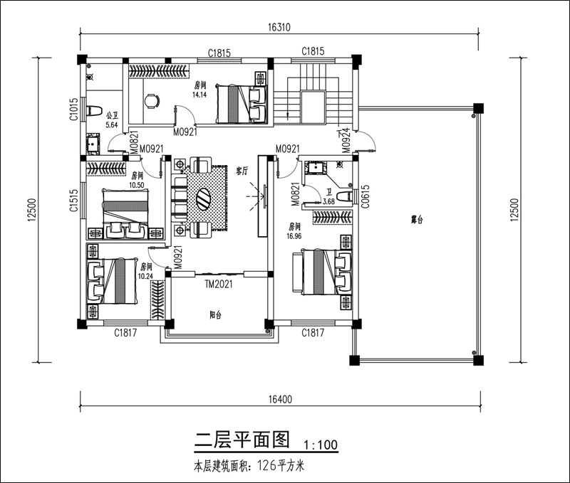 二層平面布局圖