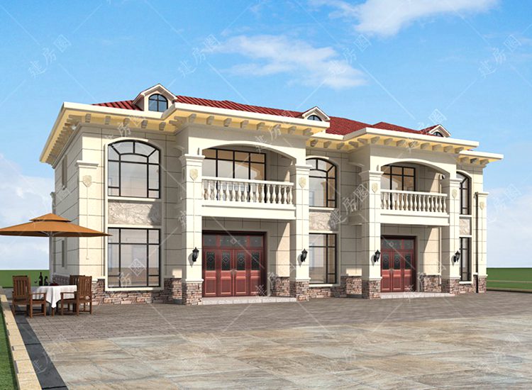 兩兄弟合建21米x11米兩層自建房設(shè)計(jì)圖紙，歐式經(jīng)典大氣