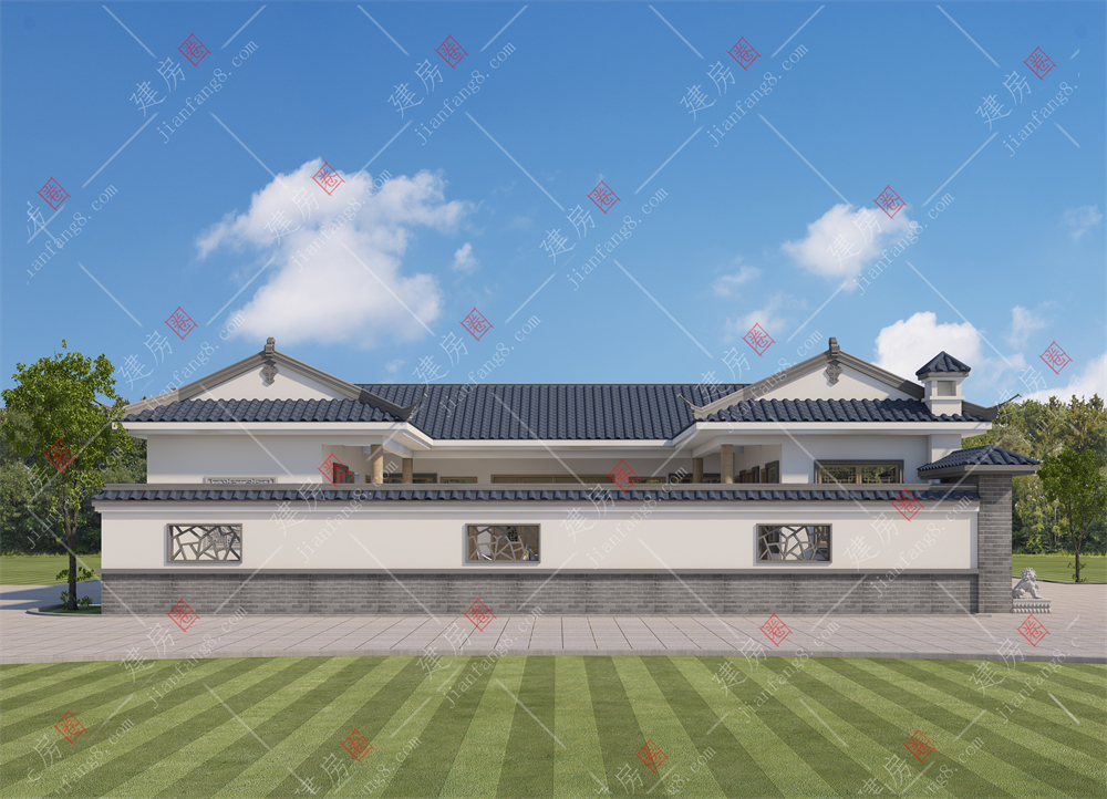 2024最新款一層三合院設(shè)計(jì)圖，外觀經(jīng)典時(shí)尚帶傳統(tǒng)堂屋+柴火灶